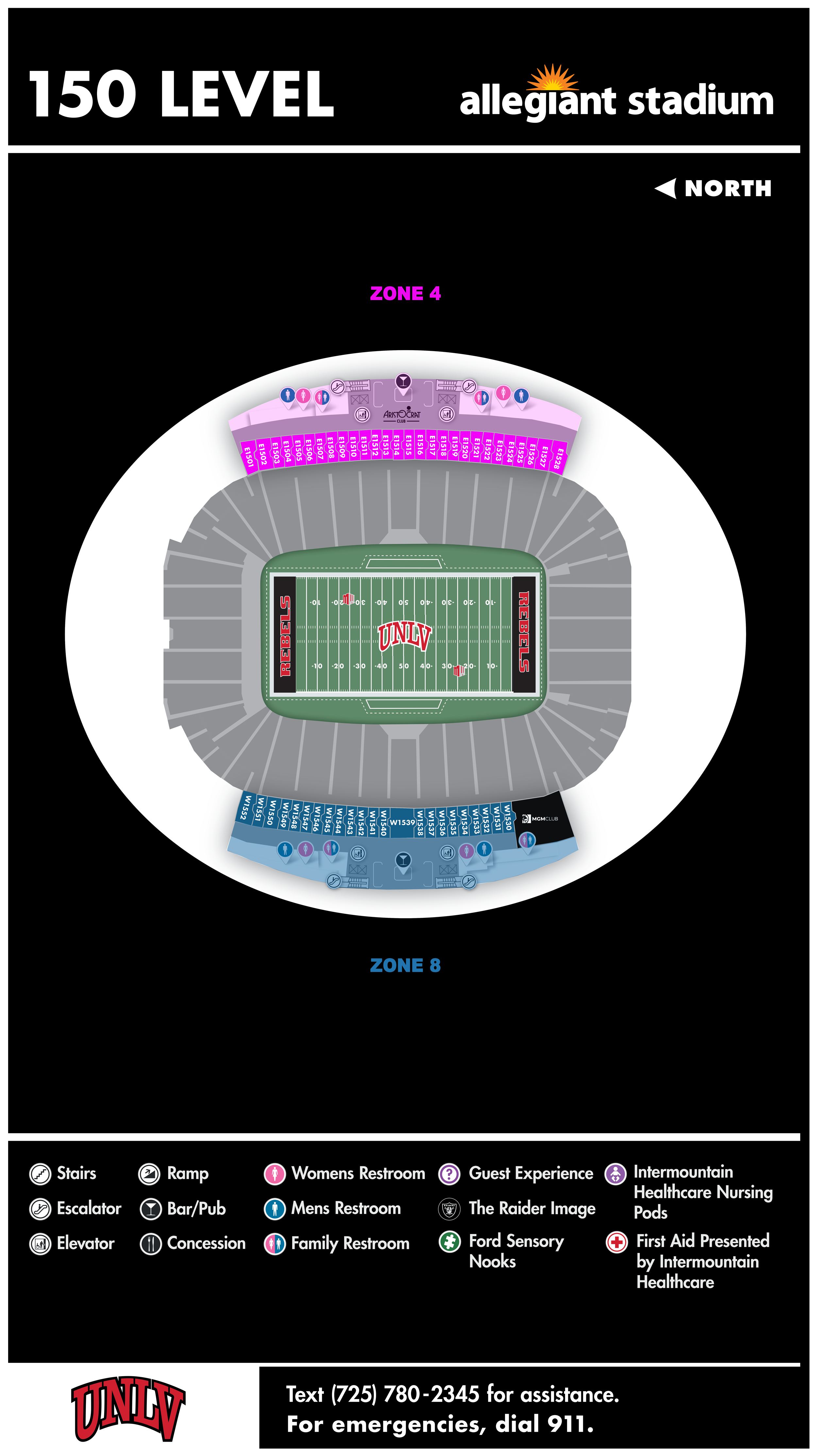Unlv stadium maps allegiant stadium