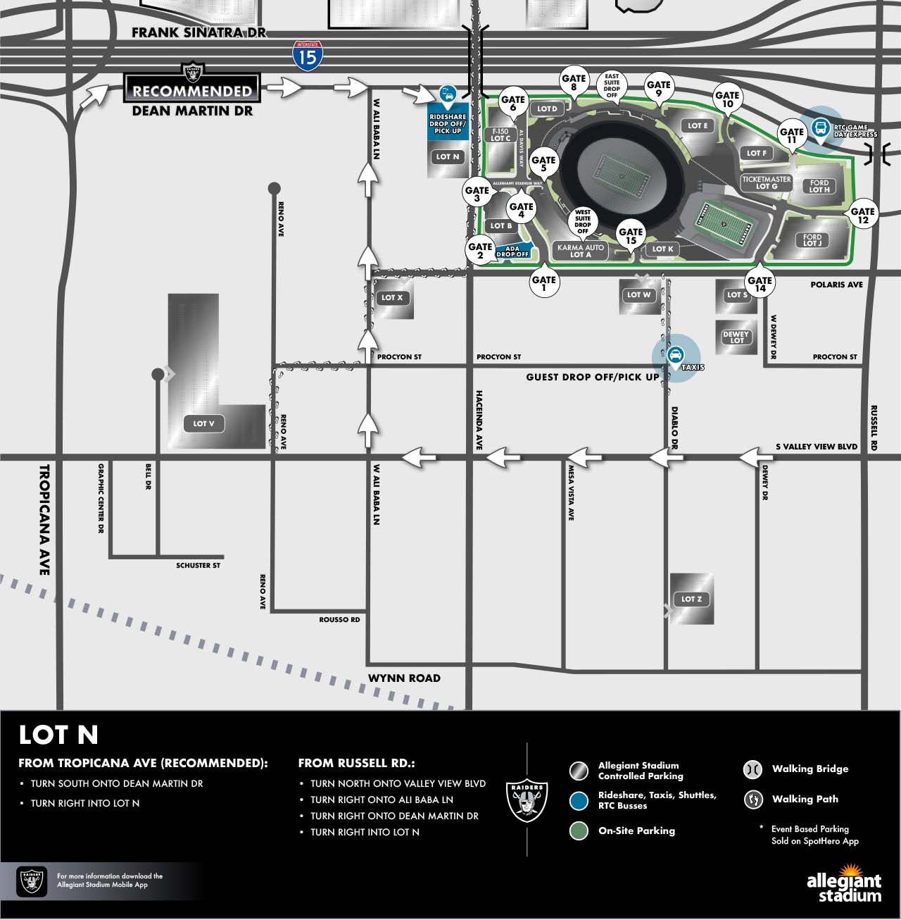 Lot N Parking Map