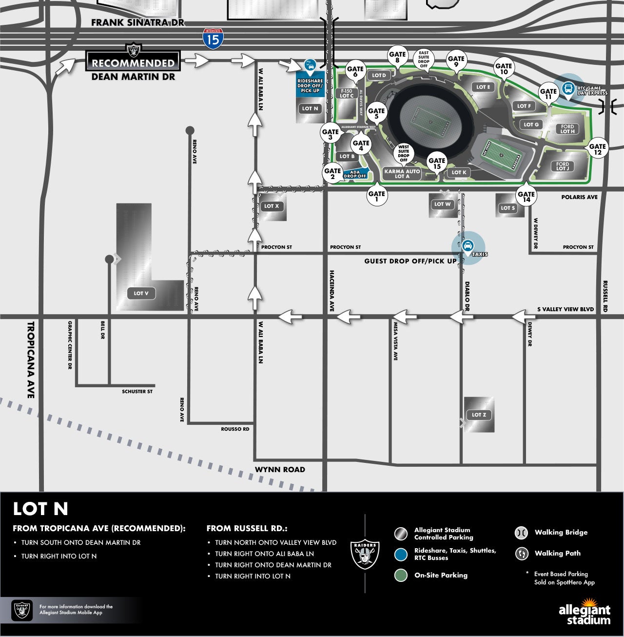 Lot N Parking Map