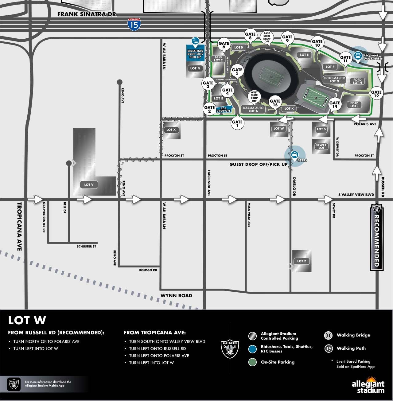 Lot W Parking Map