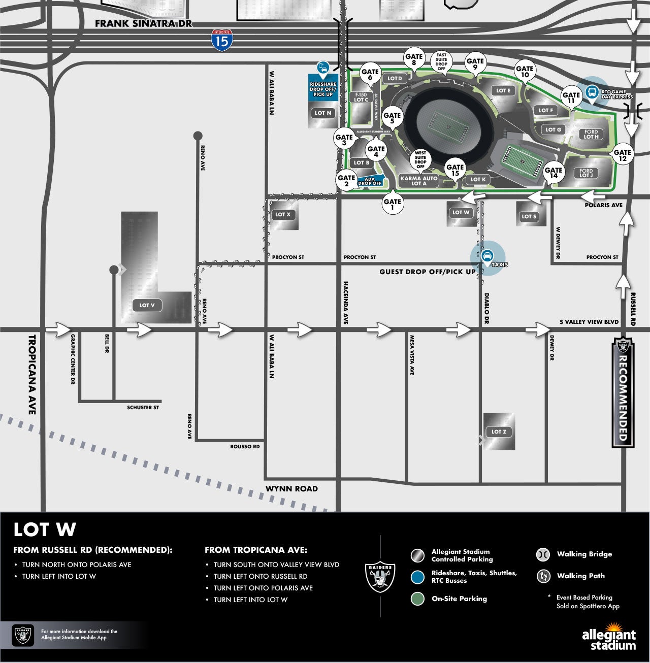 Lot W Parking Map