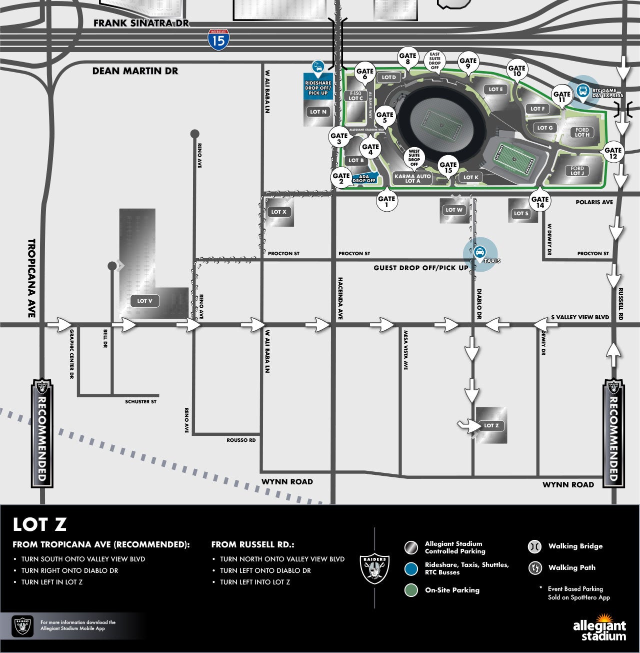 Lot Z Parking Map