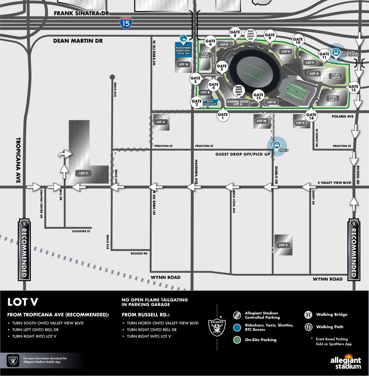 Lot V & Garage-V Parking Map