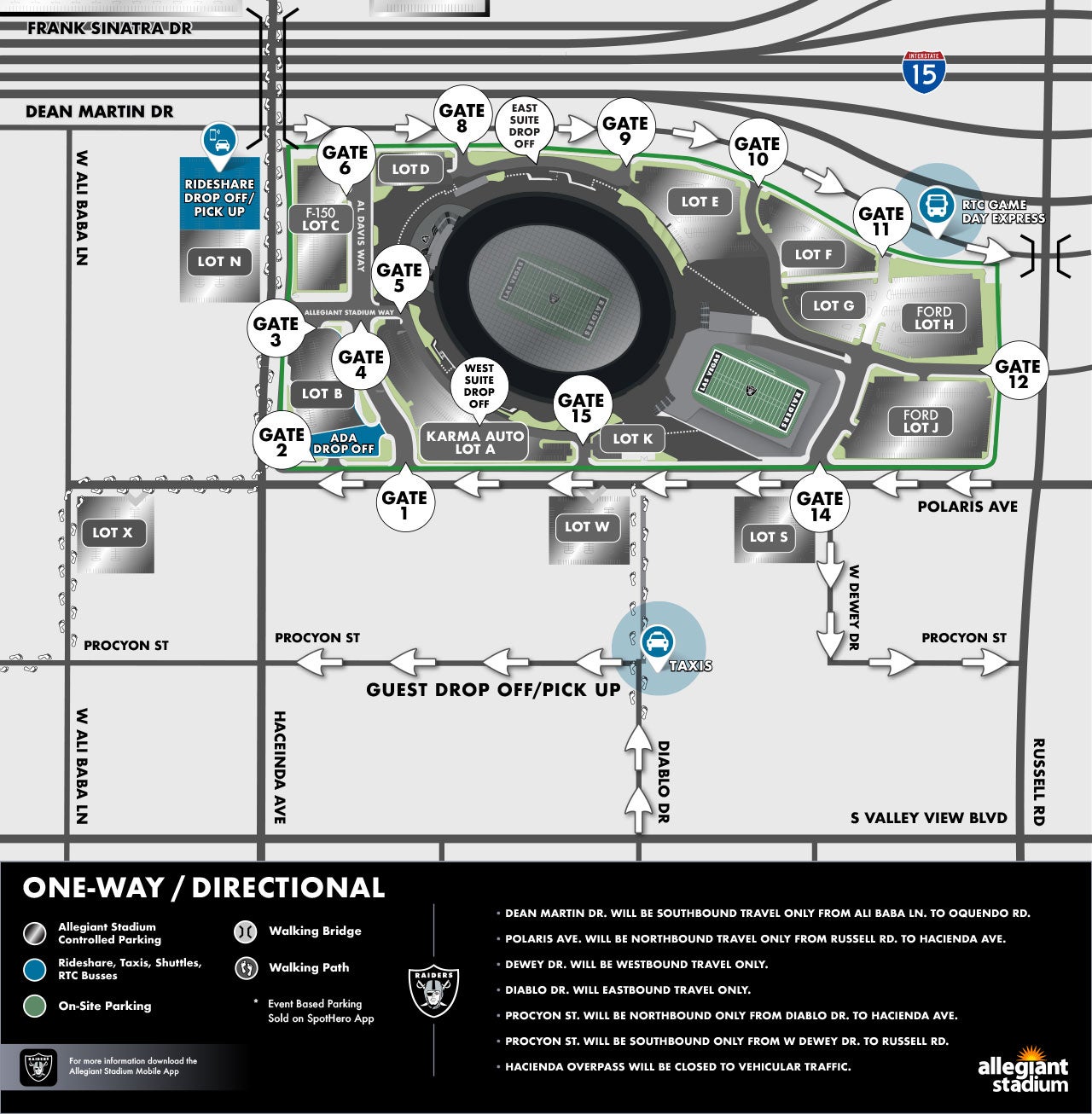 Directions And Parking Official Website Of Allegiant Stadium