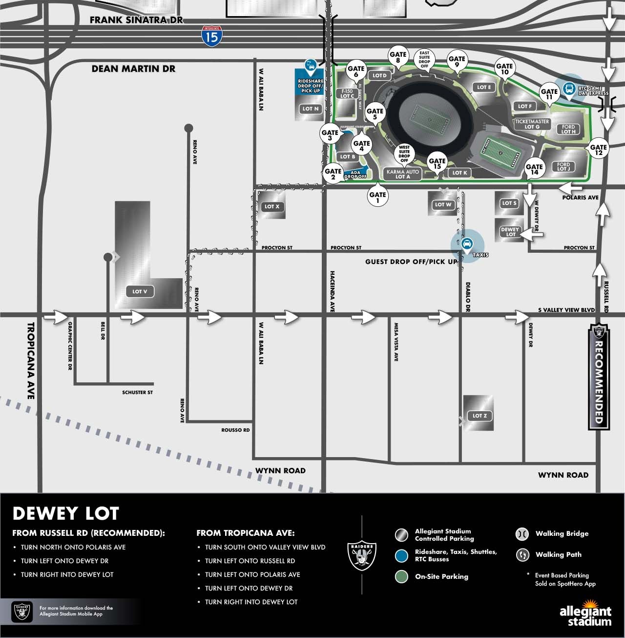 Dewey Lot Parking Map