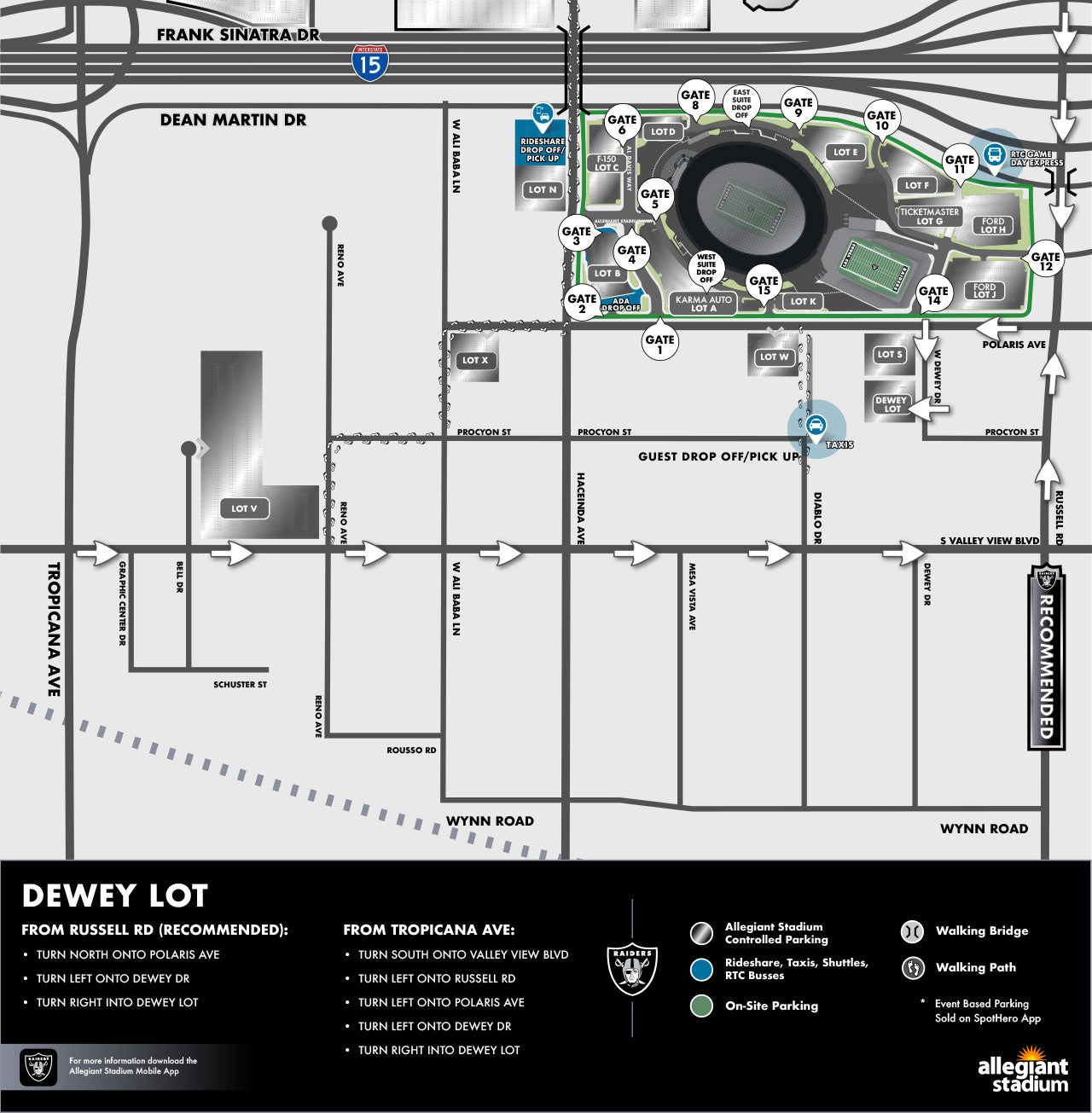 Dewey Lot Parking Map