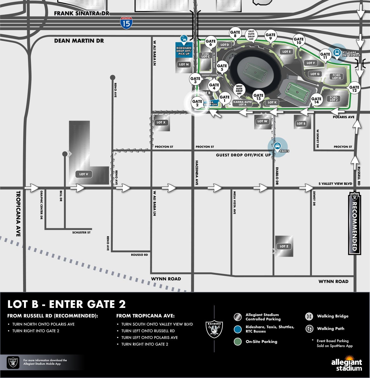 Lot A Parking Map - Enter Gate 15