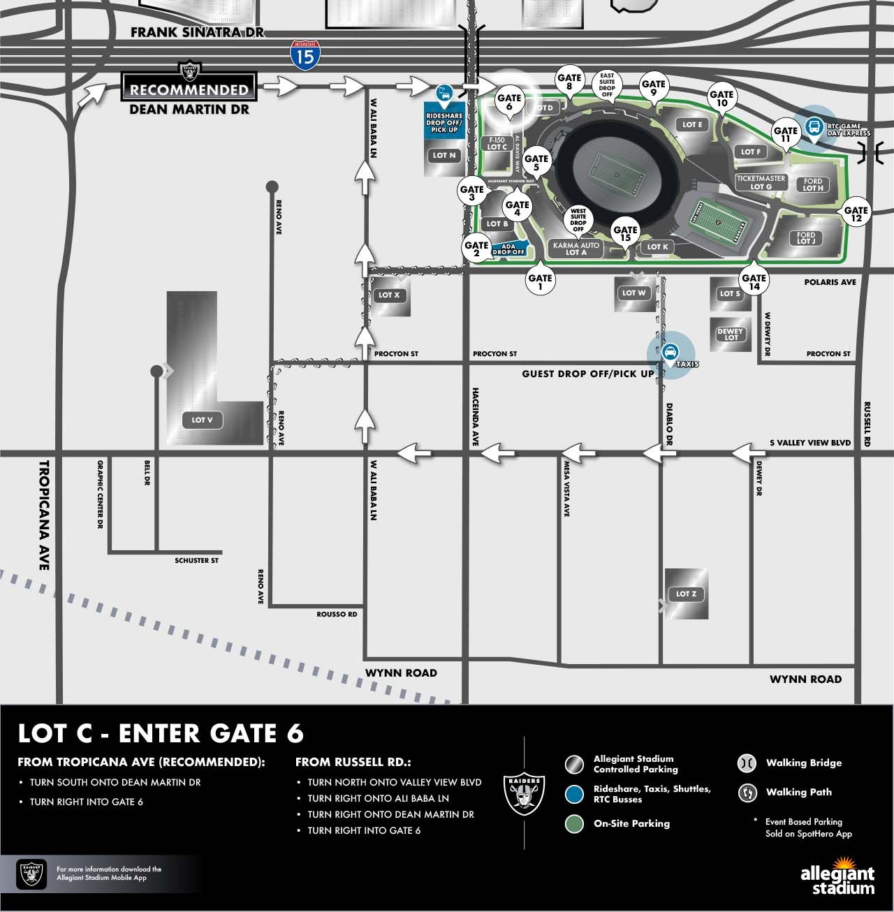 Lot C Parking Map - Enter Gate 6
