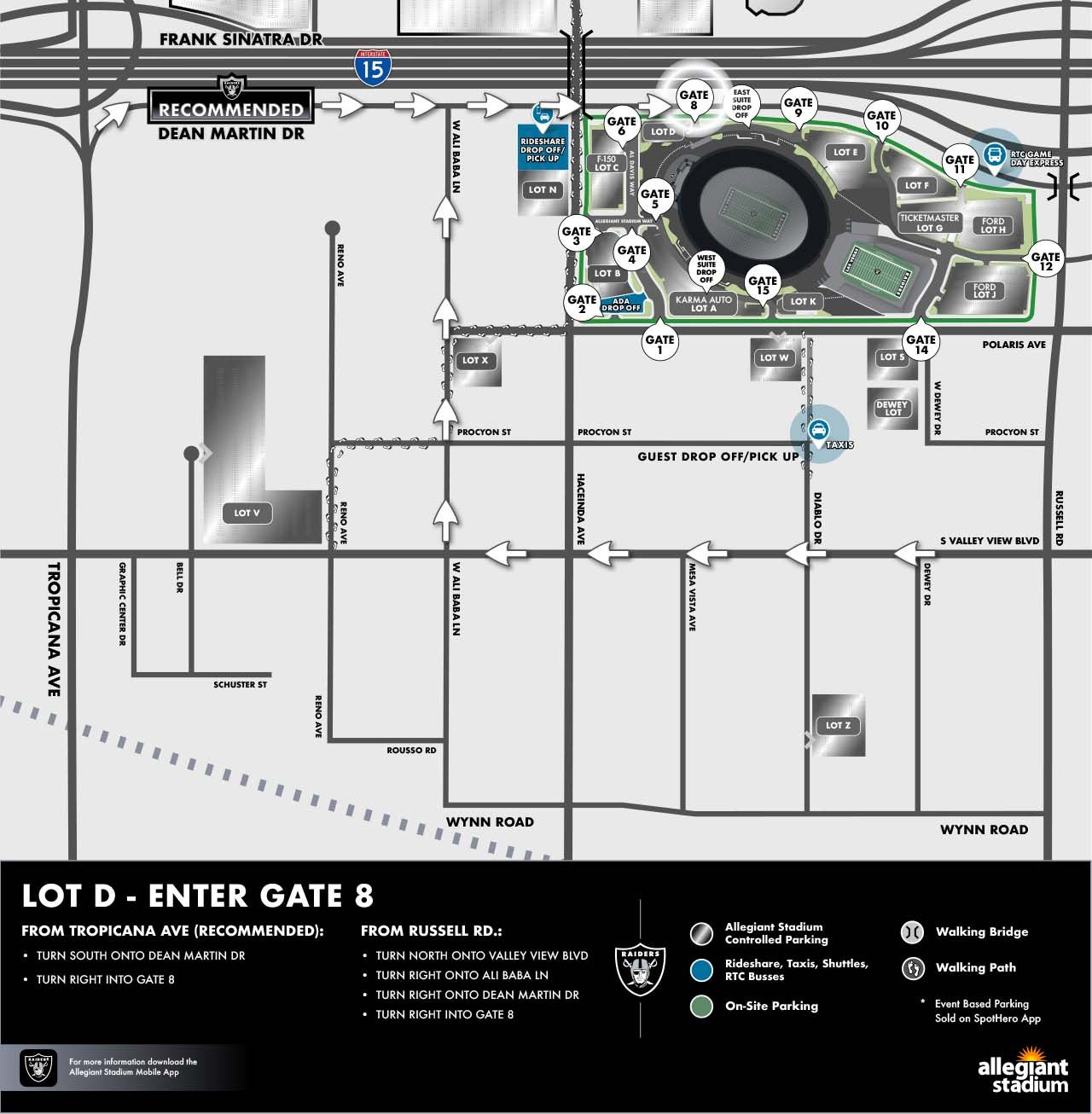 Lot D Parking Map - Enter Gate 8