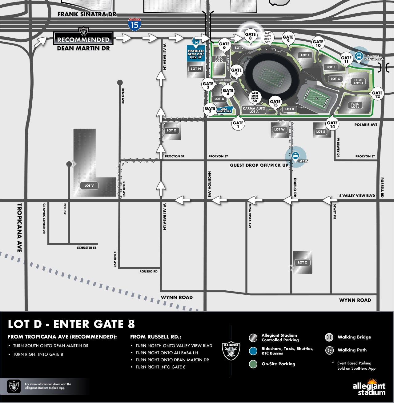 Lot D Parking Map - Enter Gate 8