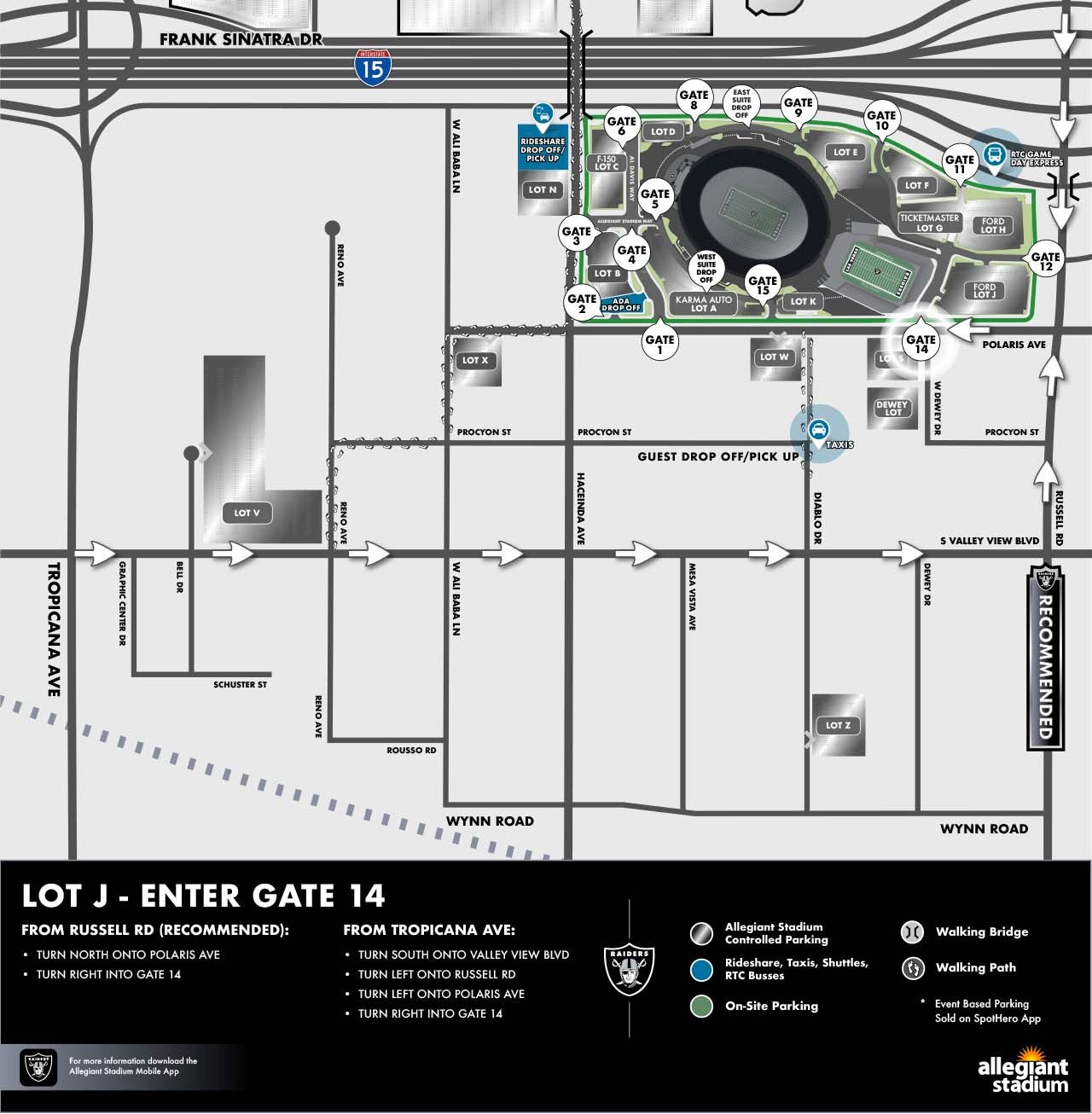 Lot J Parking Map - Enter Gate 14