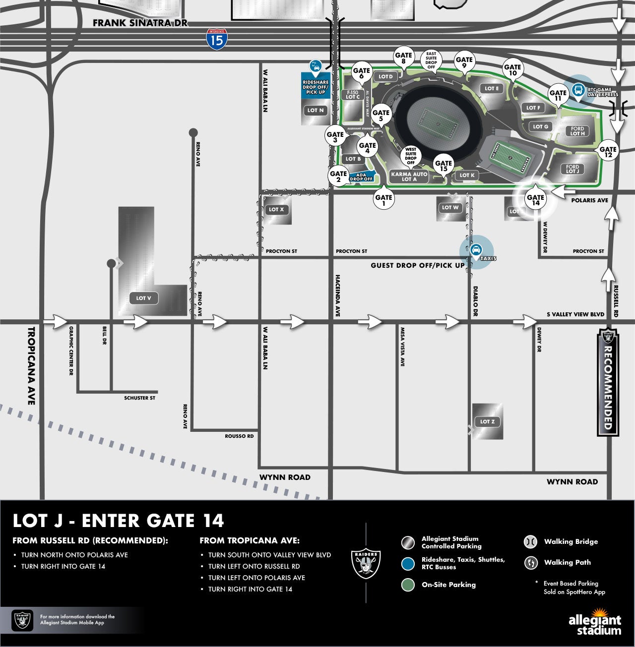 Lot J Parking Map - Enter Gate 14