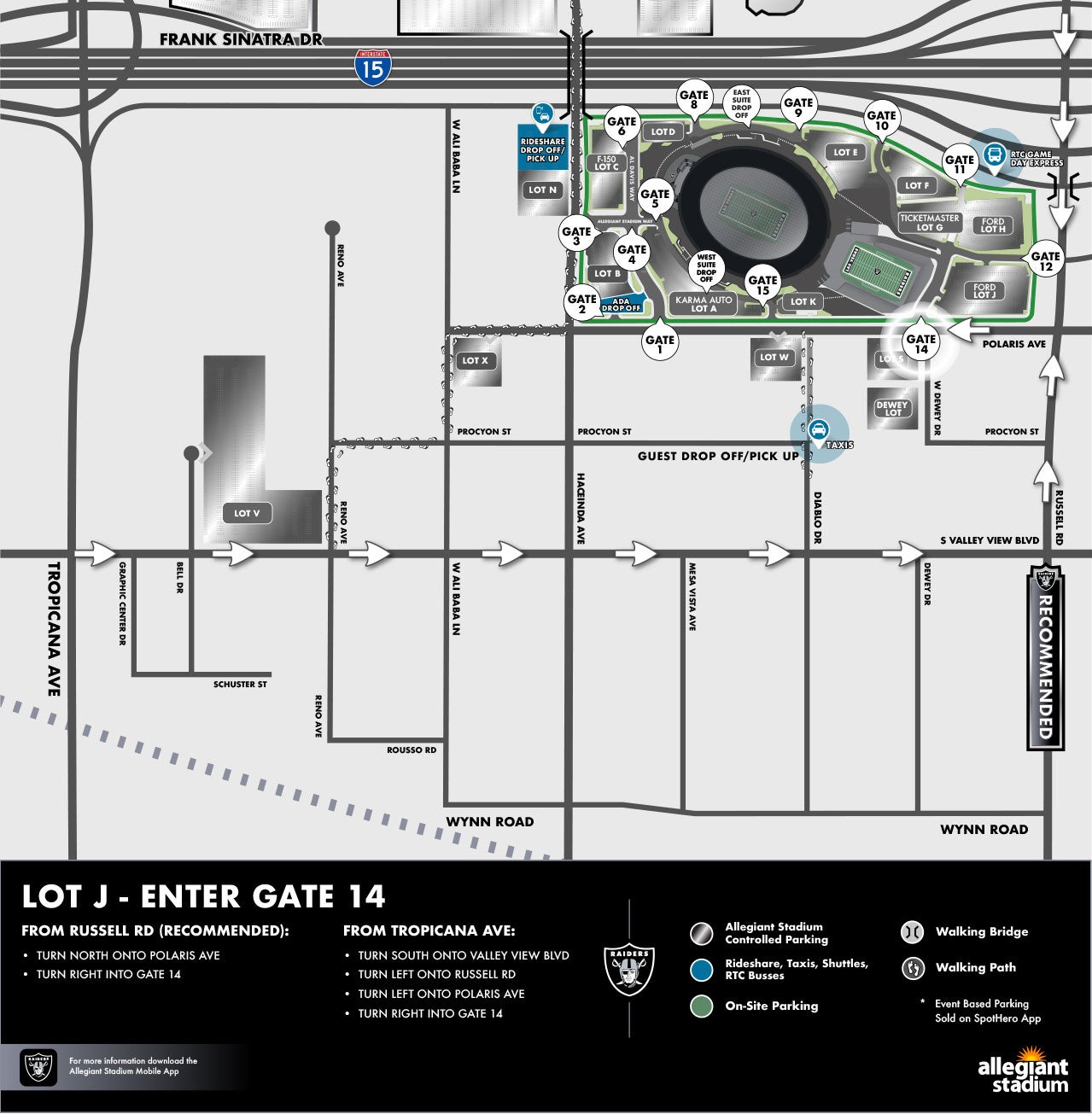 Lot J Parking Map - Enter Gate 14
