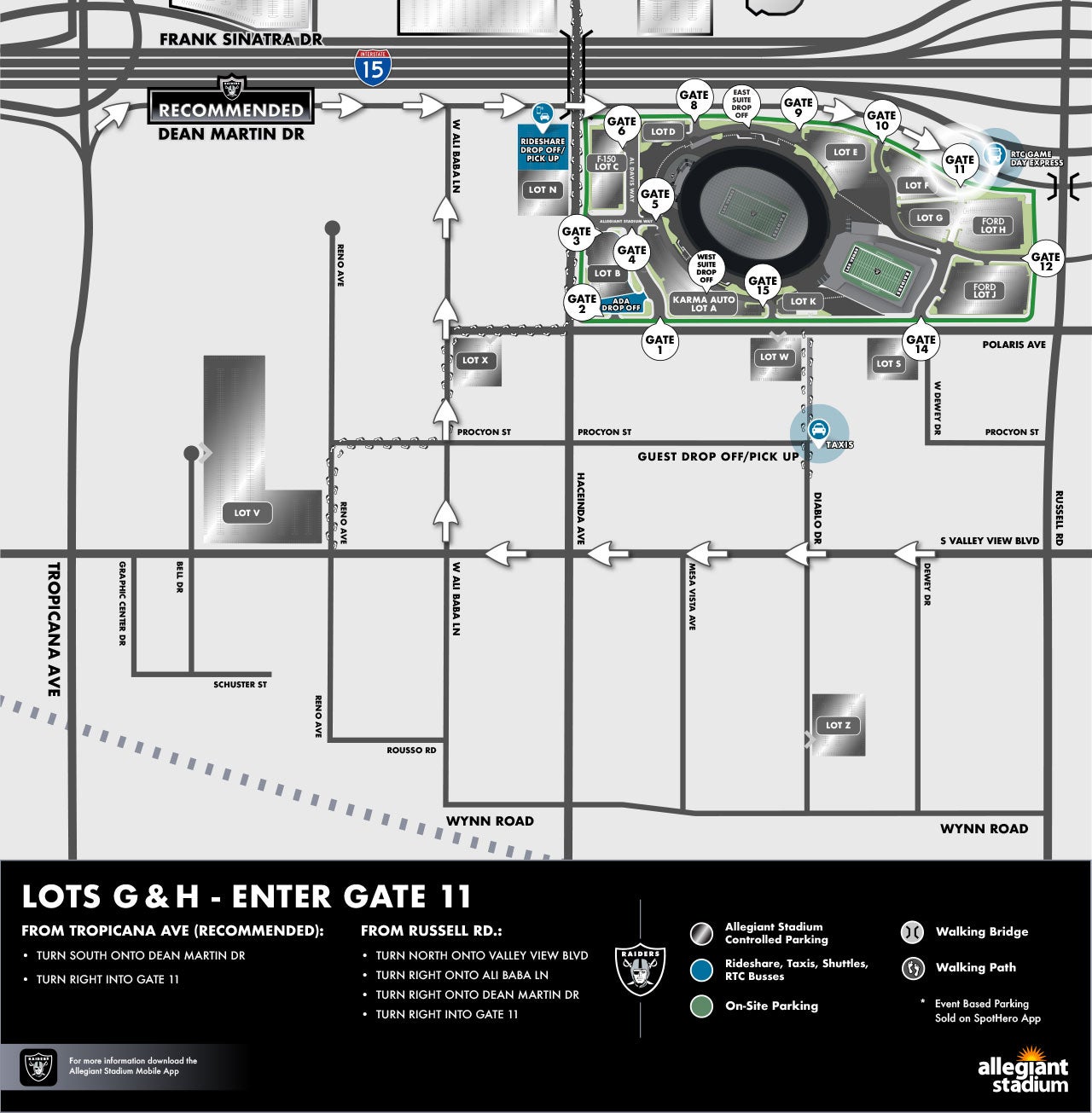 Lots G & H Parking Map - Enter Gate 11