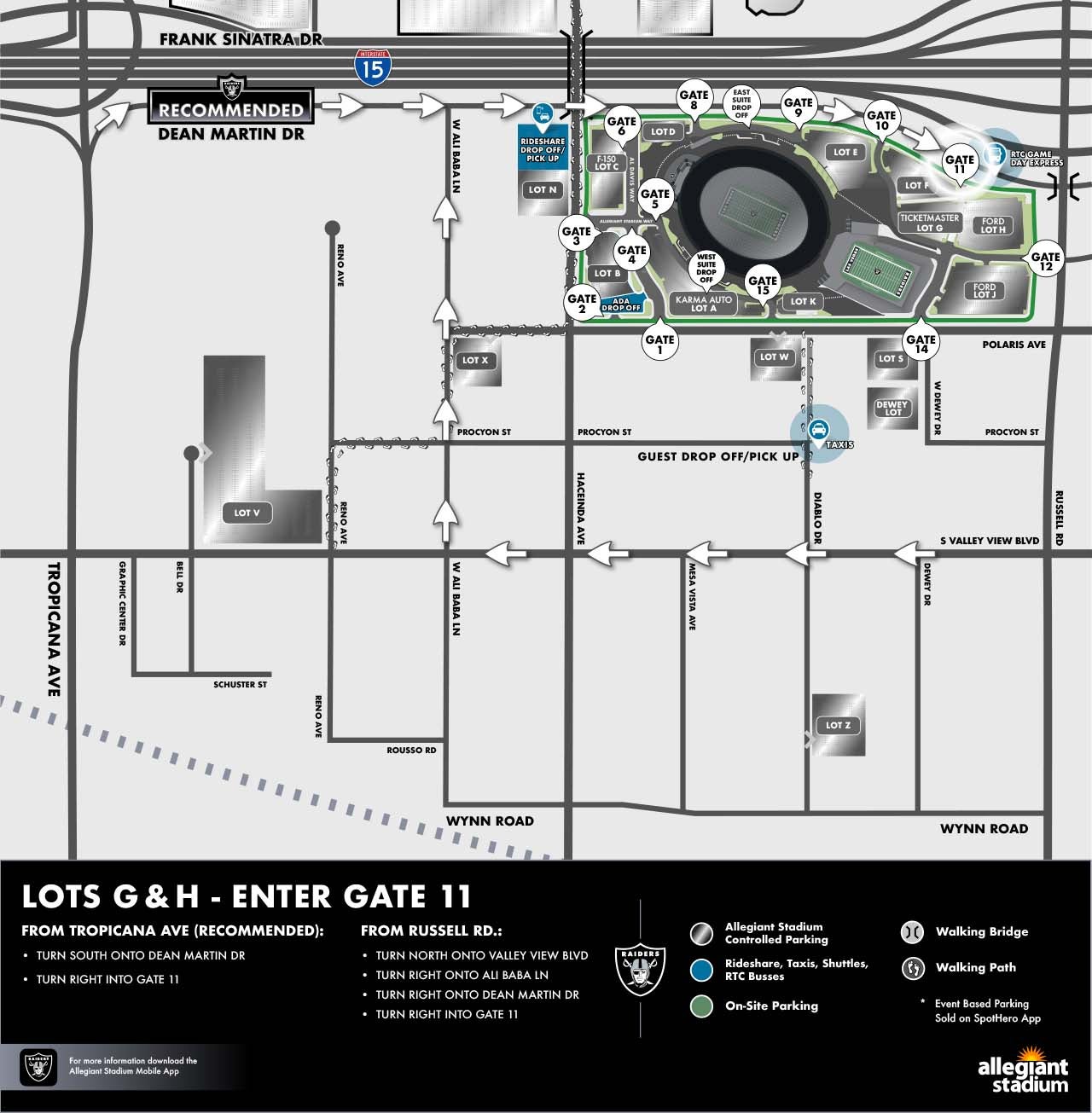 Lots G & H Parking Map - Enter Gate 11