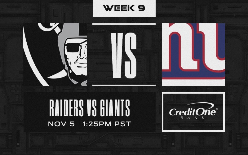 More Info for Raiders vs. Giants - Week 9