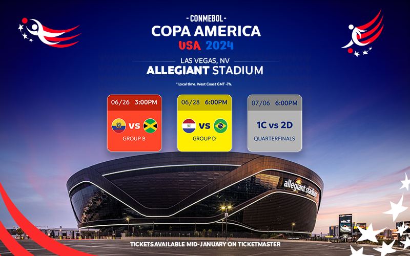 More Info for Allegiant Stadium prepares to host CONMEBOL Copa America 2024 with matches starting June 26, 2024
