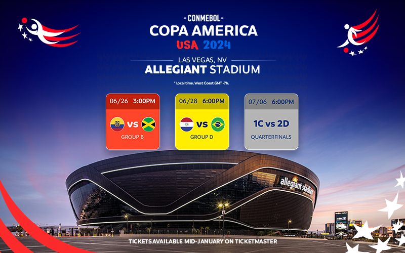 Allegiant Stadium prepares to host CONMEBOL Copa America 2024 with matches  starting June 26, 2024