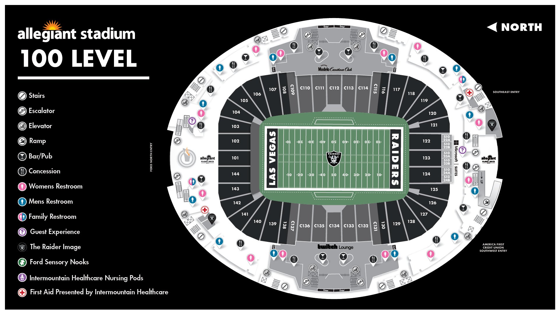 Stadium Maps Allegiant Stadium Allegiant Stadium