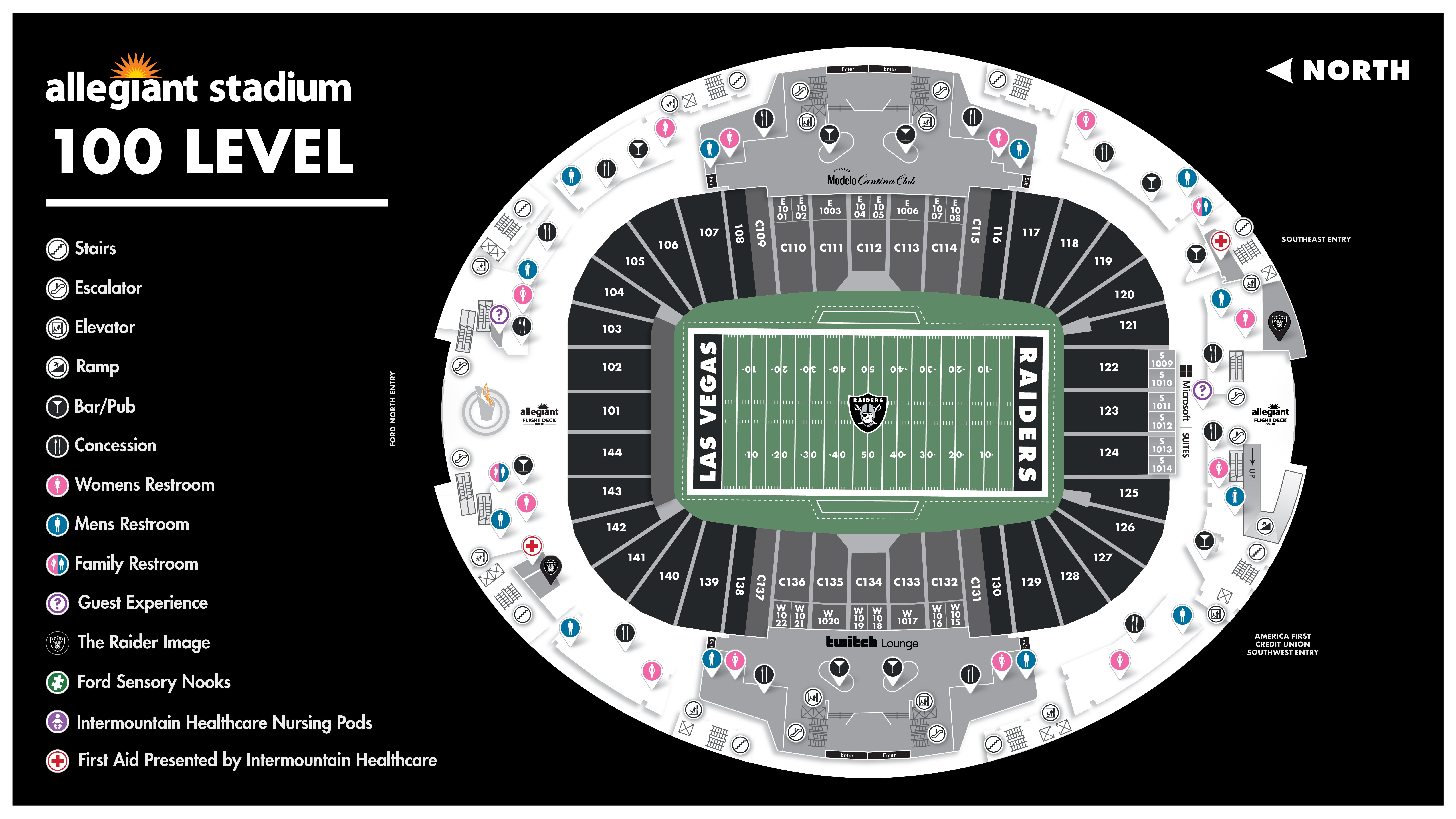 Stadium Maps Official Website Of Allegiant