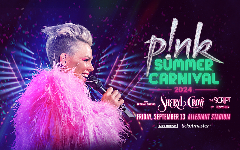 More Info for P!nk extends record shattering Summer Carnival Stadium Tour into 2024 and will return to Allegiant Stadium on Friday, September 13, 2024.