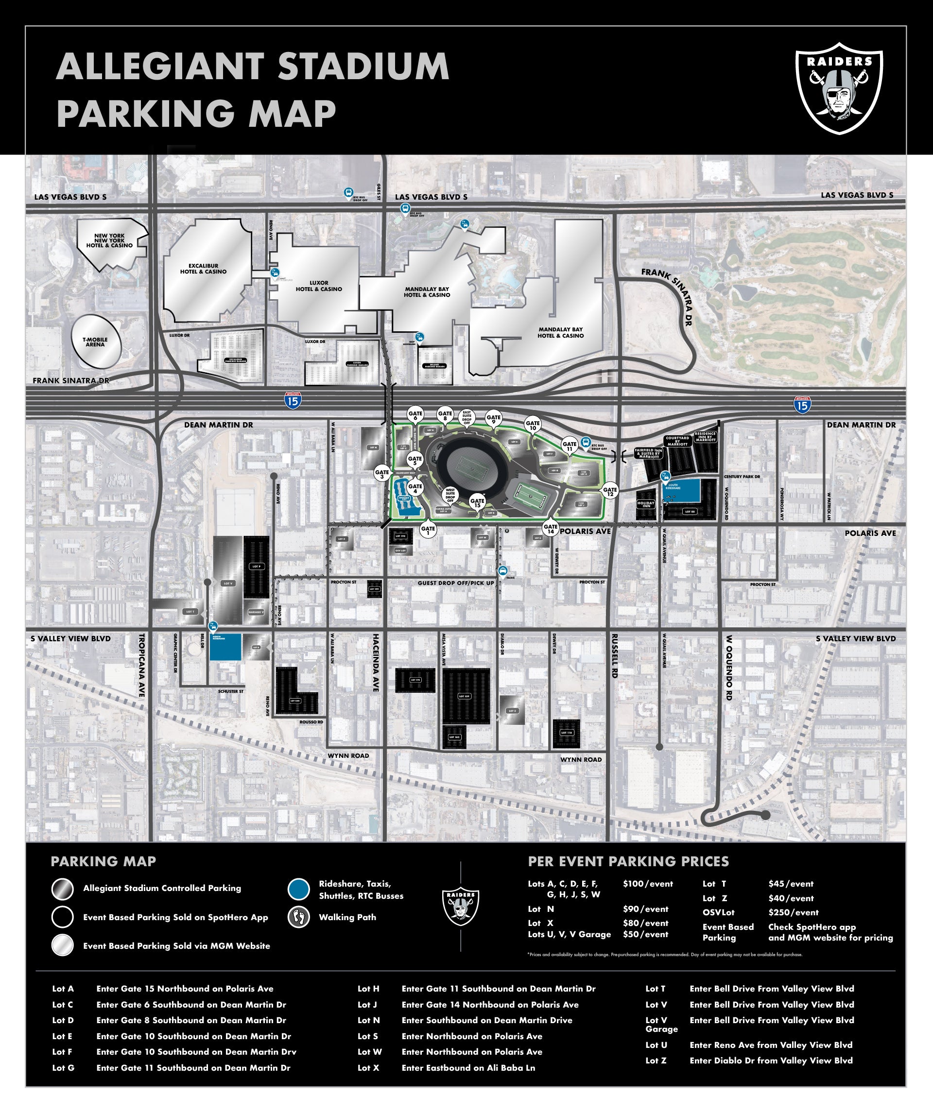 Allegiant Stadium Parking/Transportation Program Announced Allegiant Stadium