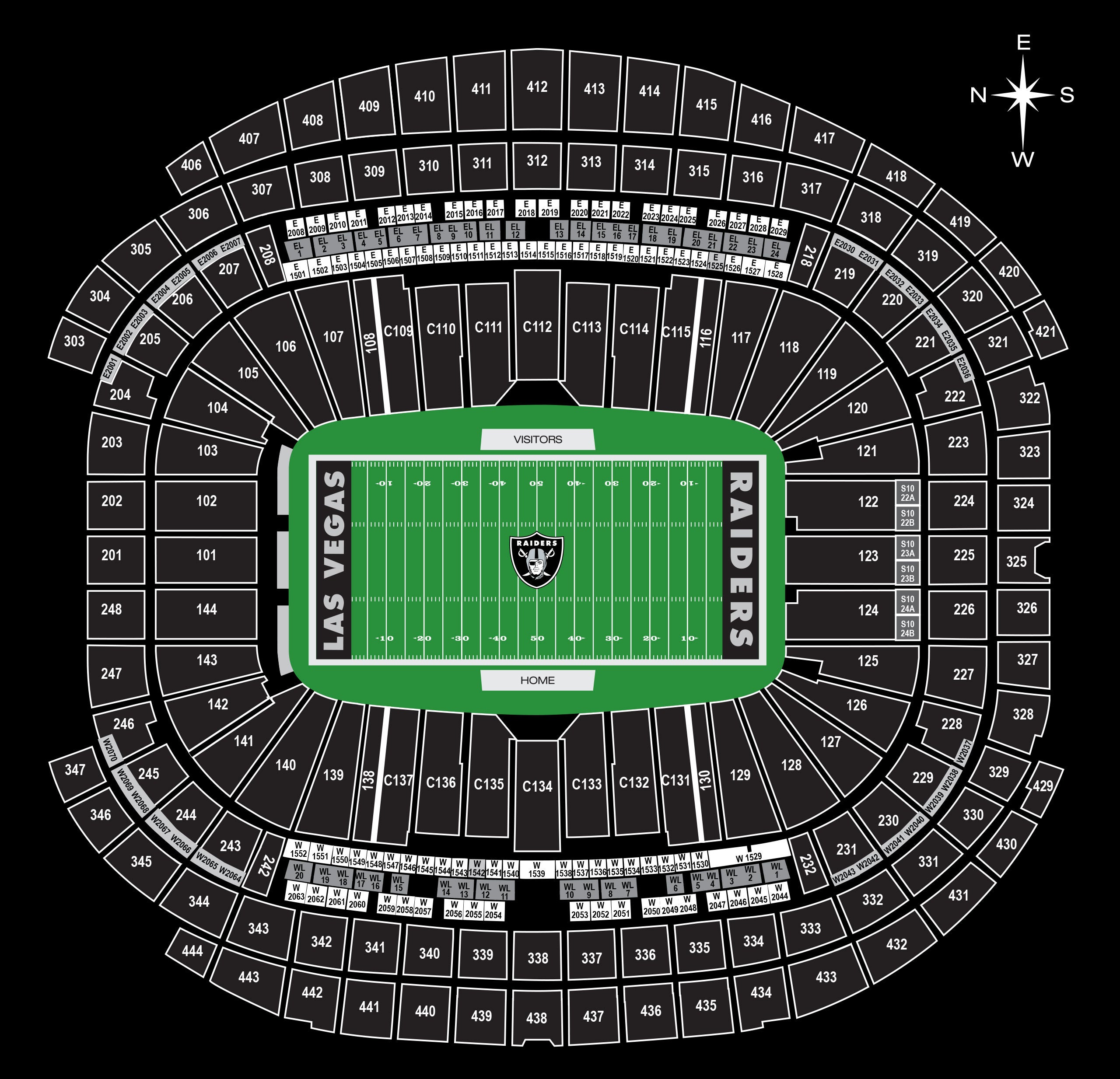 Allegiant Stadium Seating Chart View Stadium Allegiant Stadium