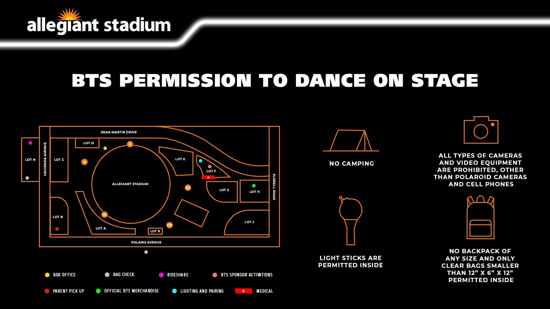 BTS Permission to Dance on Stage Map