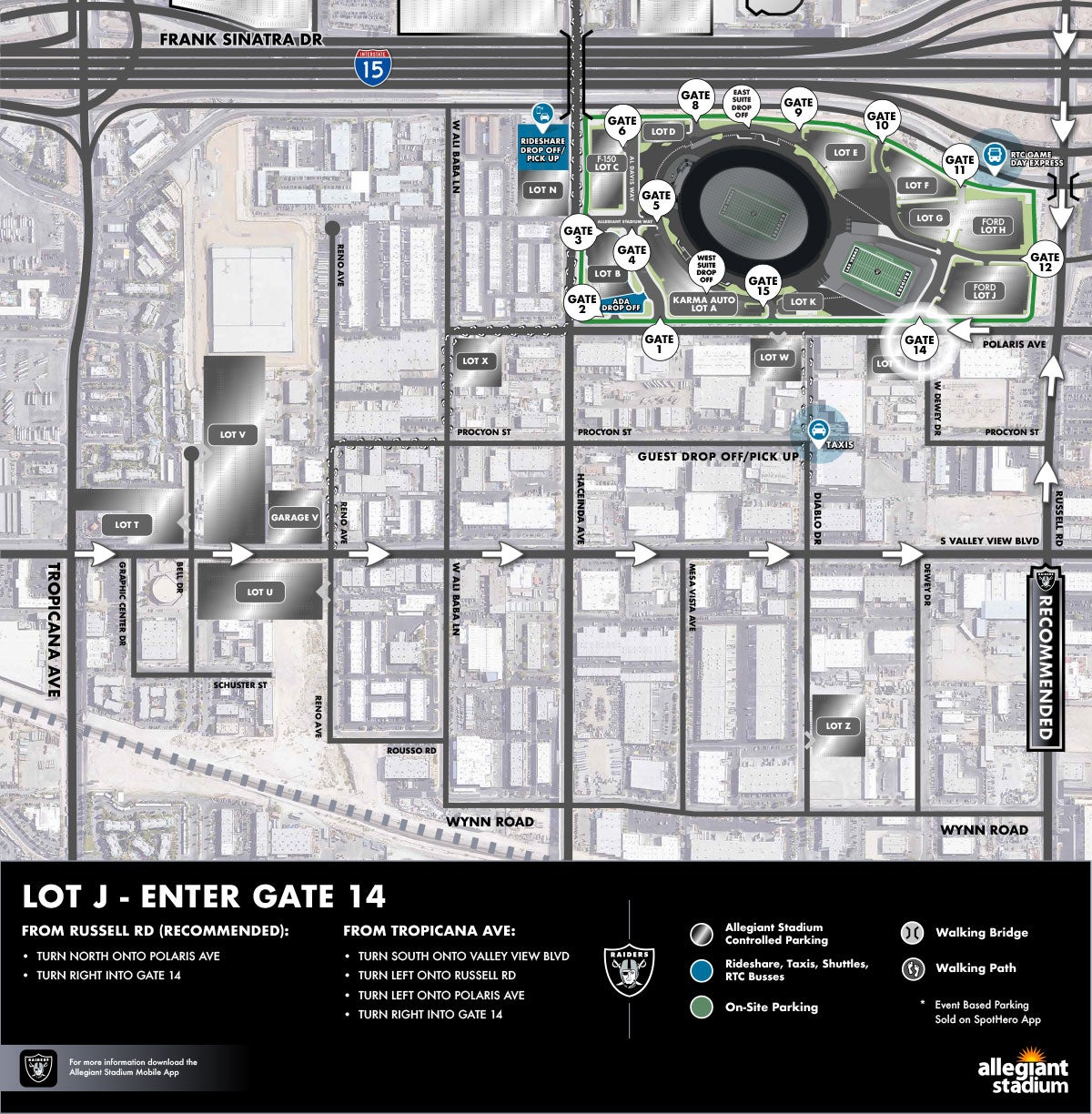 Lot J Parking Map - Enter Gate 14