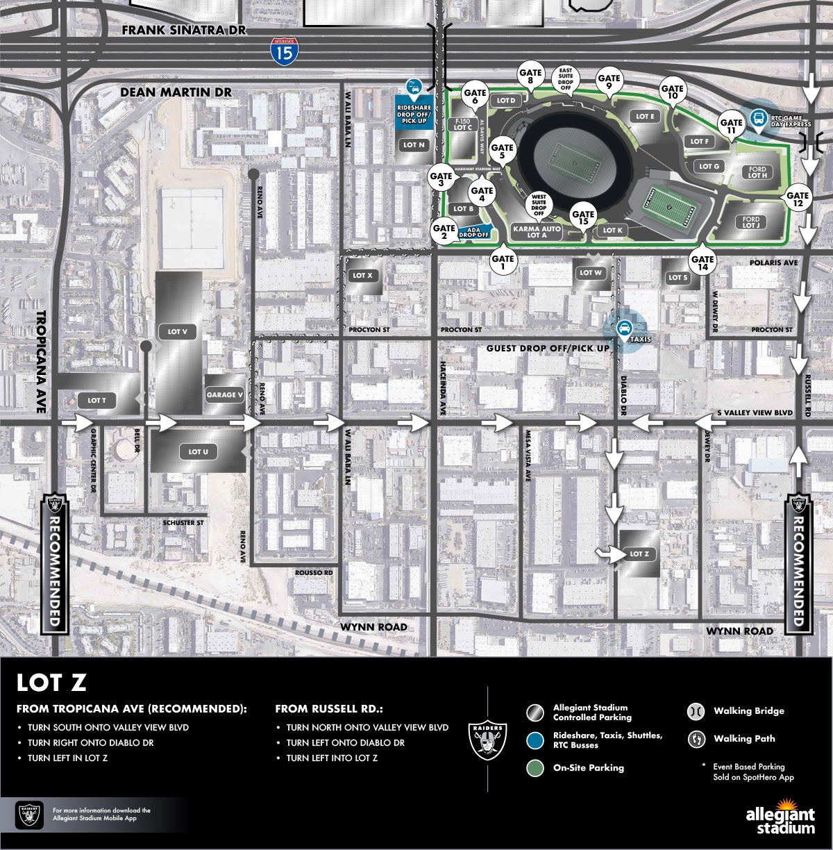 Lot Z Parking Map