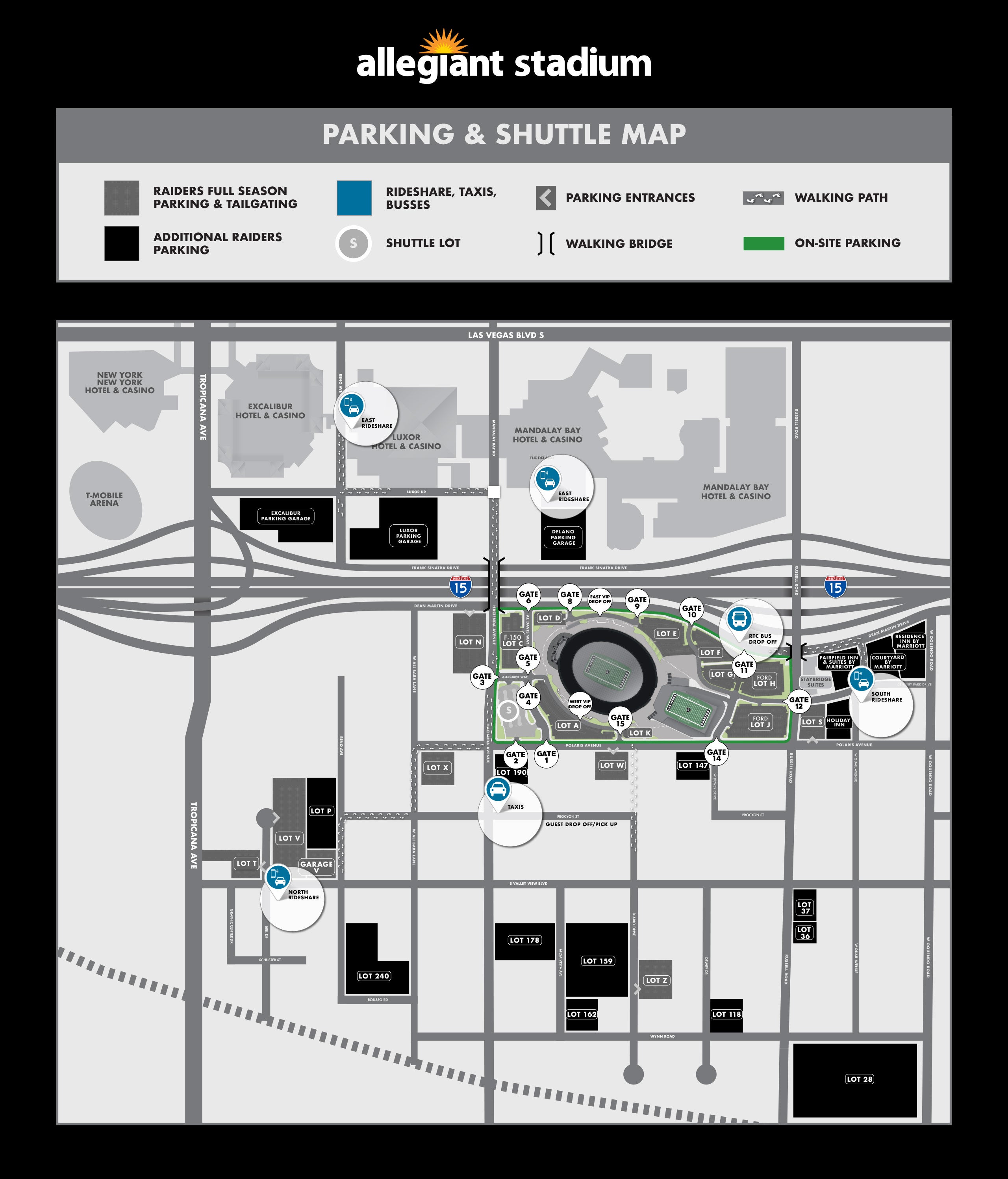 Allegiant Stadium Parking Lot Map Image to u