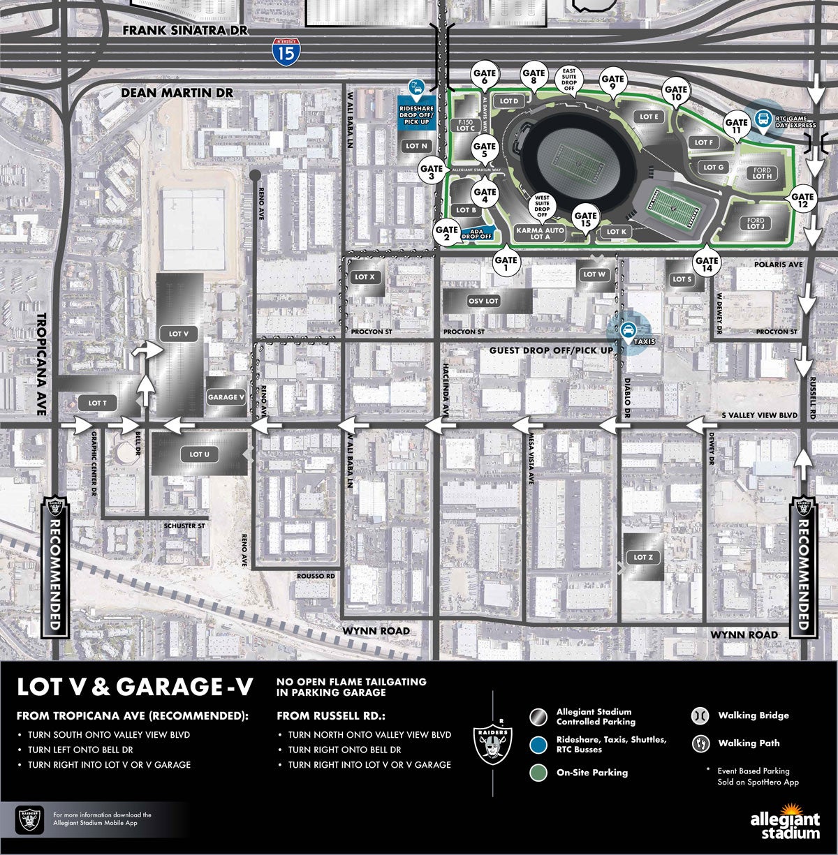 Lot V & Garage-V Parking Map