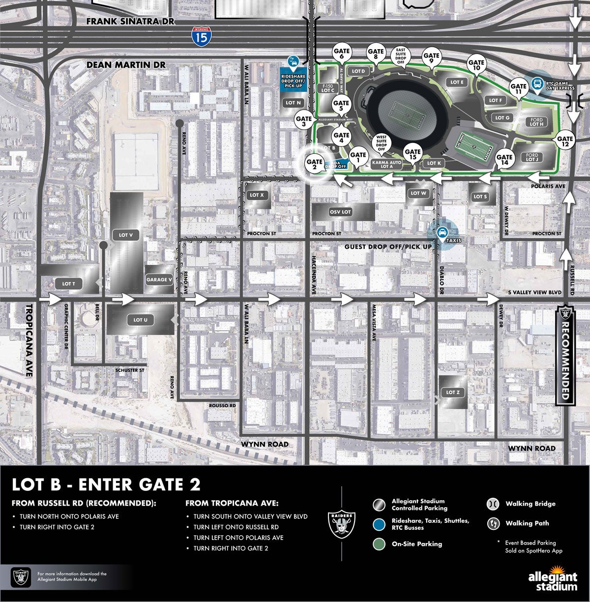 Lot A Parking Map - Enter Gate 15