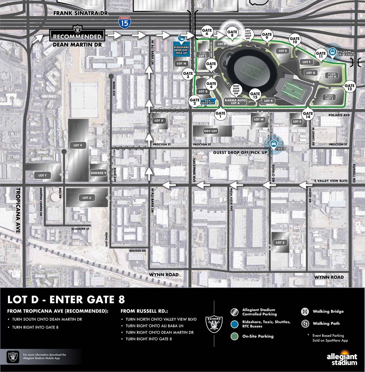 Lot D Parking Map - Enter Gate 8