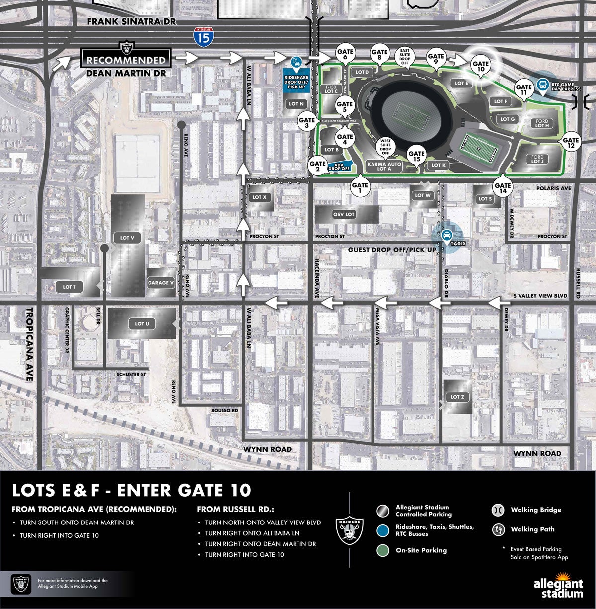 Lots E & F Parking Map - Enter Gate 10