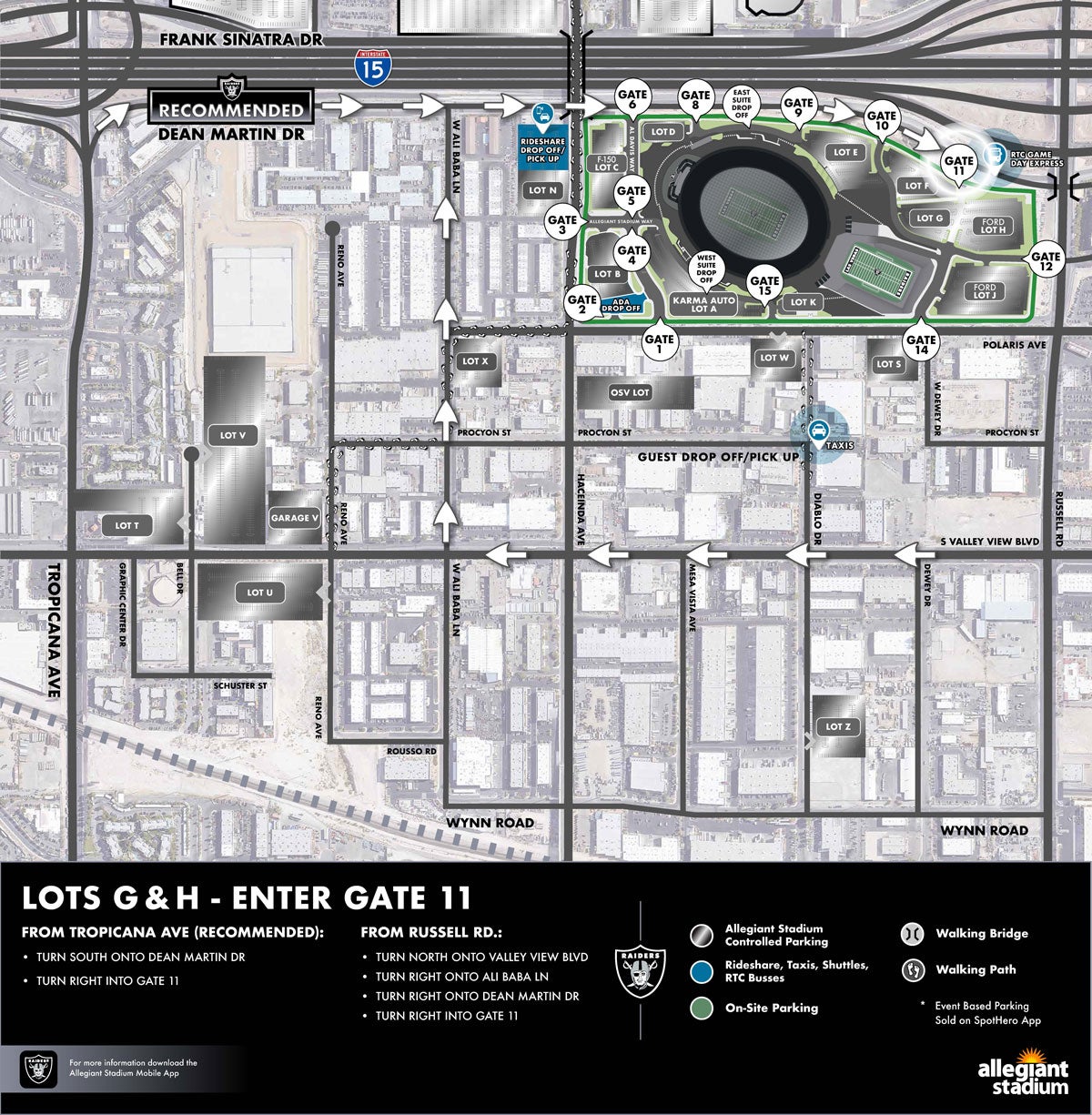 Lots G & H Parking Map - Enter Gate 11