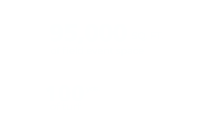 95000 square feet of field event space and 100 yards of turf