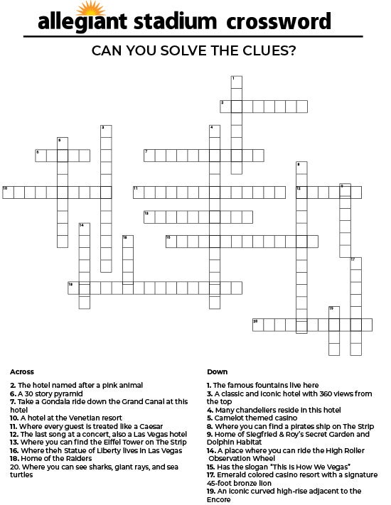 Allegiant Stadium Crossword