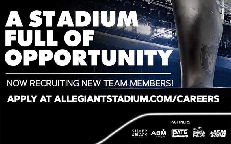More Info for Allegiant Stadium to begin virtual recruitment for Las Vegas Raiders gameday staff April 26