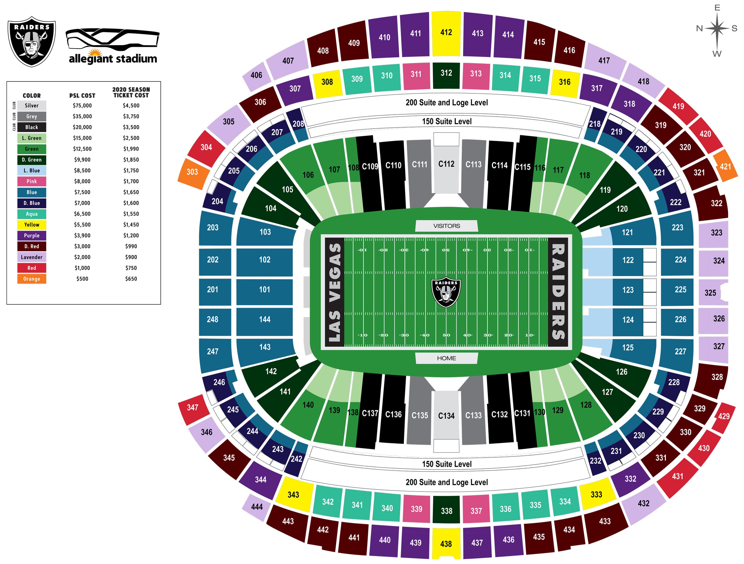 Seating Charts Allegiant Stadium