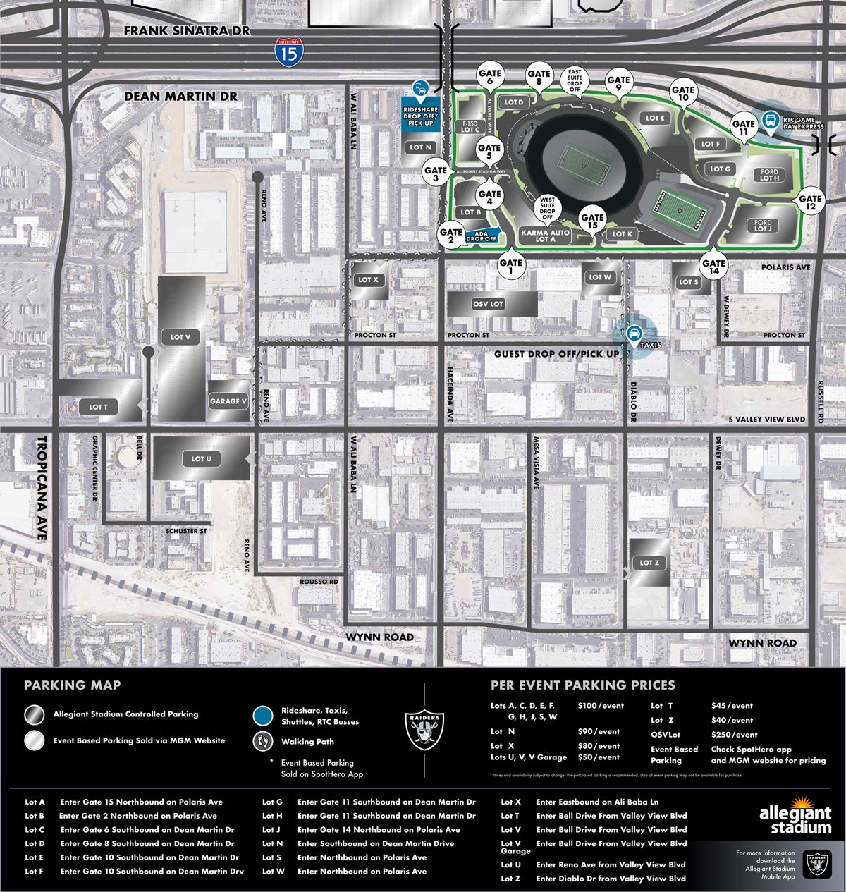 Directions And Parking Allegiant Stadium