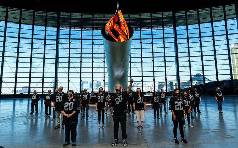 More Info for Frontline medical workers light Al Davis Memorial Torch